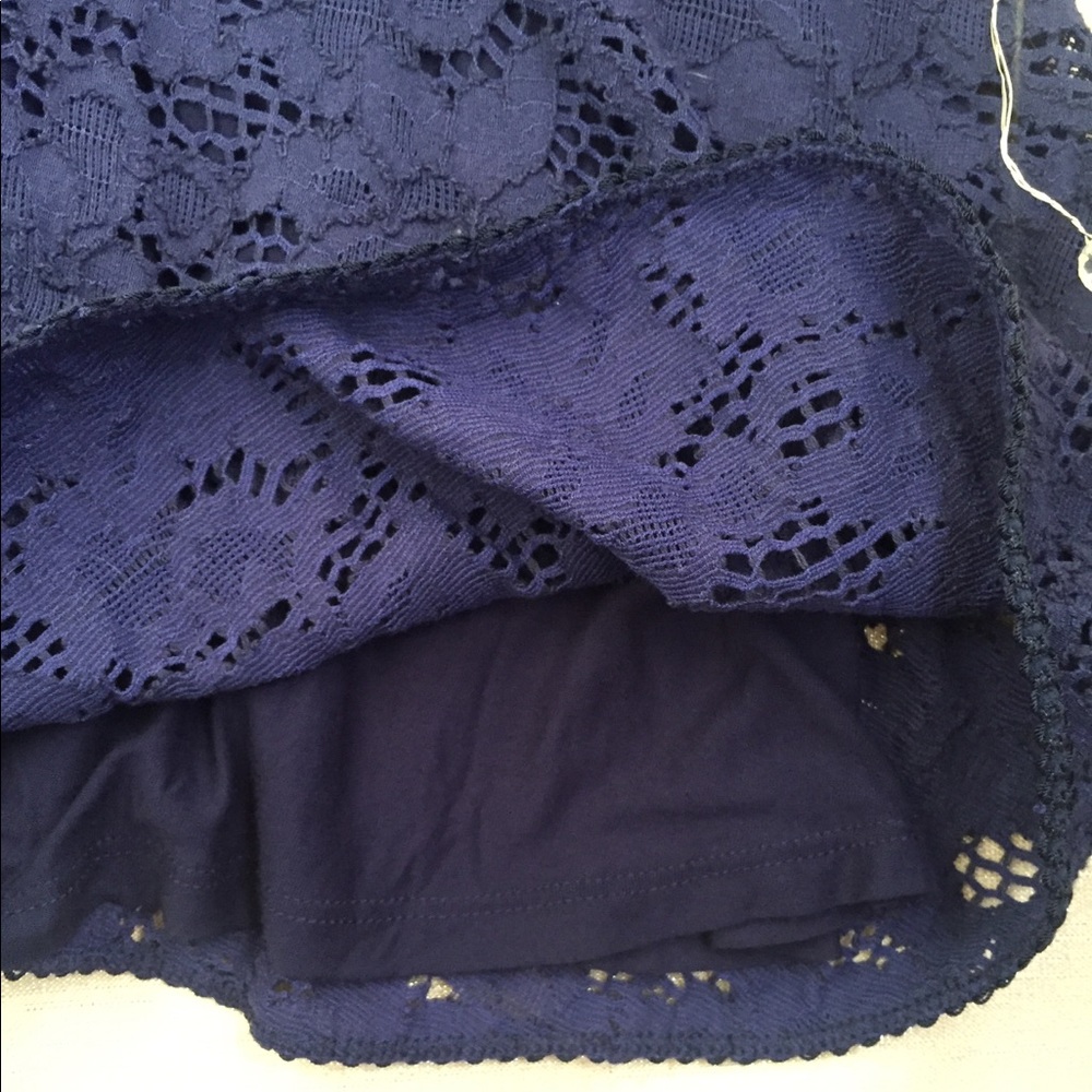 Free People Lace Dress Navy with 3/4 sleeve - Picture 8 of 8